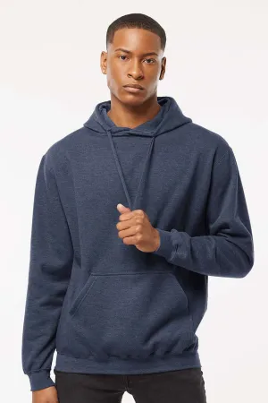 Tultex Mens Fleece Hooded Sweatshirt Hoodie w/ Pouch Pocket - Heather Denim Blue