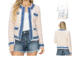 Tweed Blazer In Pink<Denim
