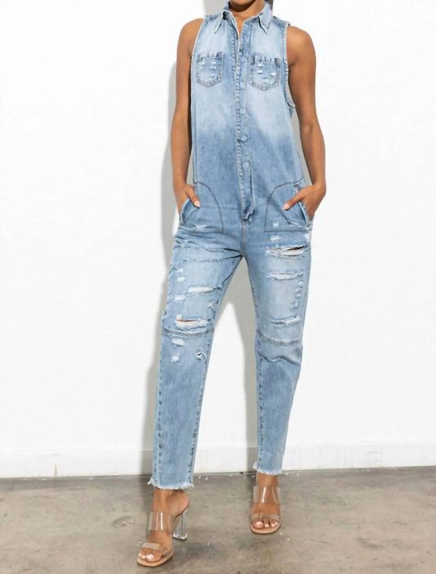 Utility Jumpsuit In Denim
