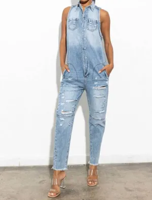 Utility Jumpsuit In Denim