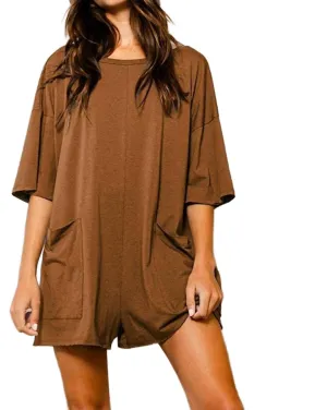 V-Back Romper In Ginger