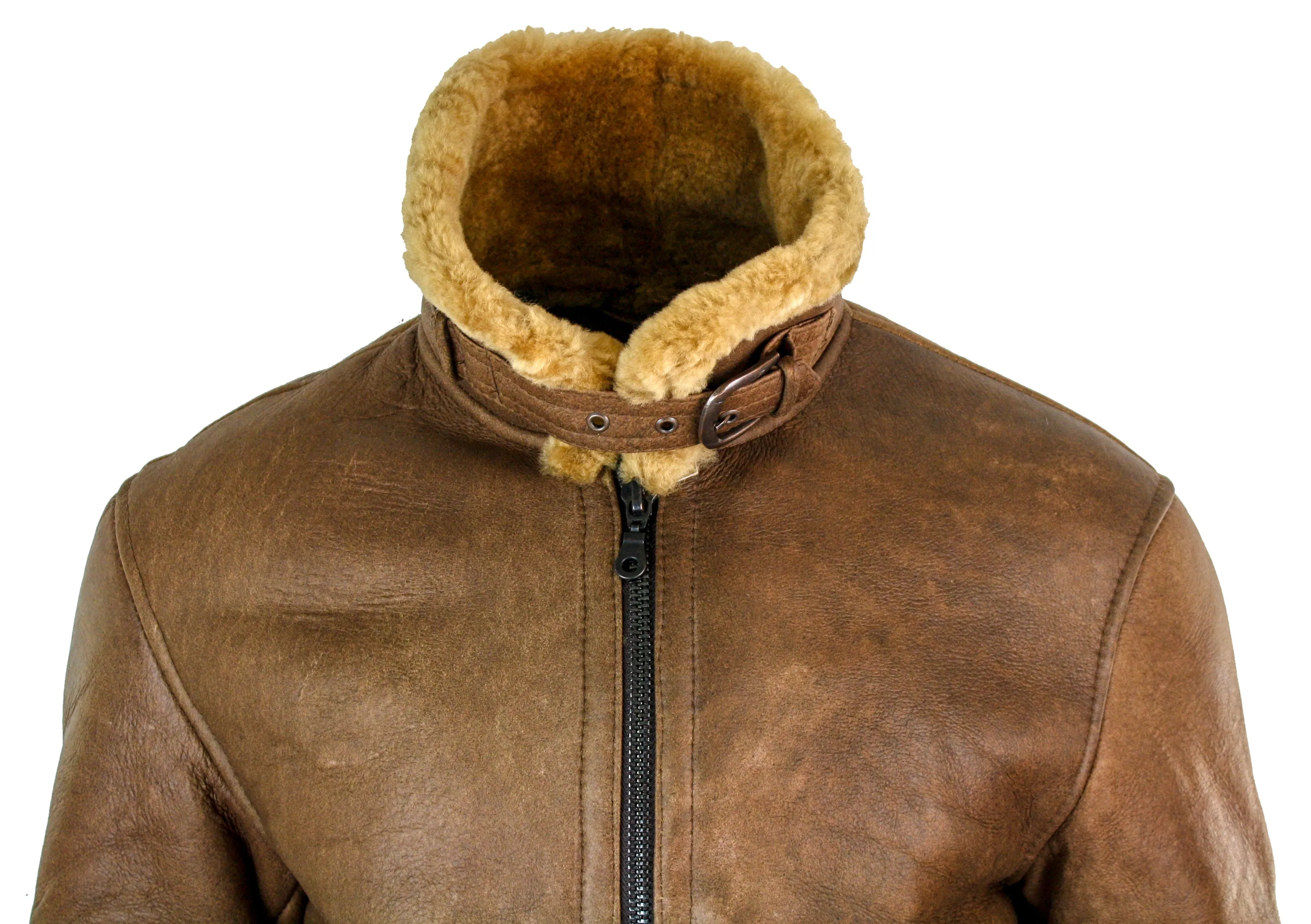 Vintage Sheepskin RAF Pilot Flying Jacket Tan
