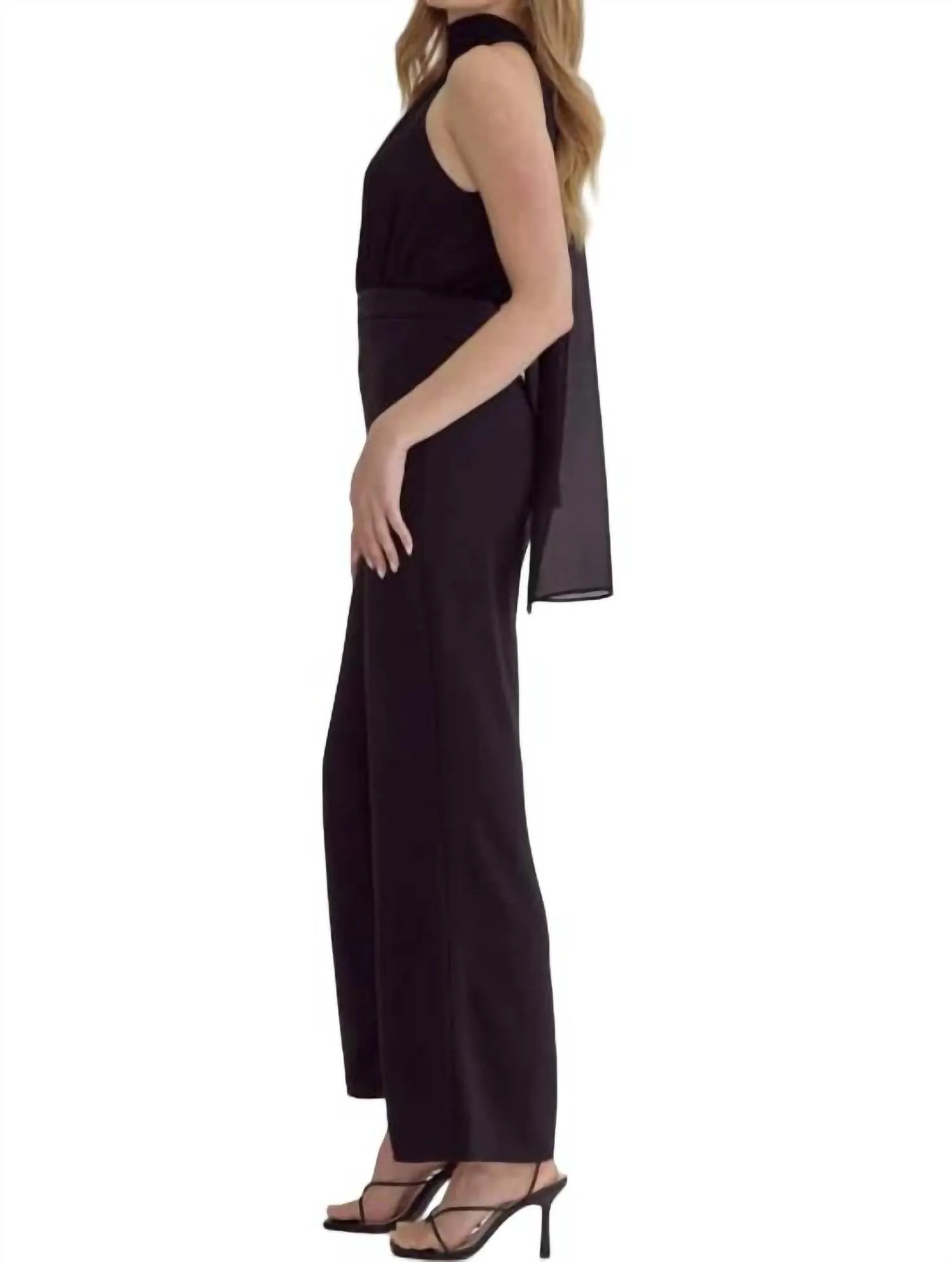 Wide Leg Jumpsuit In Black