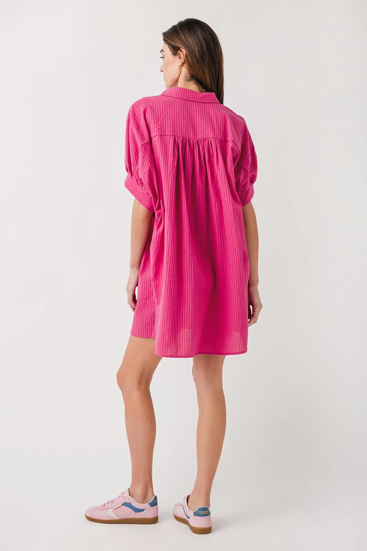 Wishlist Striped Button-Up Shirt Mini Dress