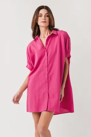 Wishlist Striped Button-Up Shirt Mini Dress