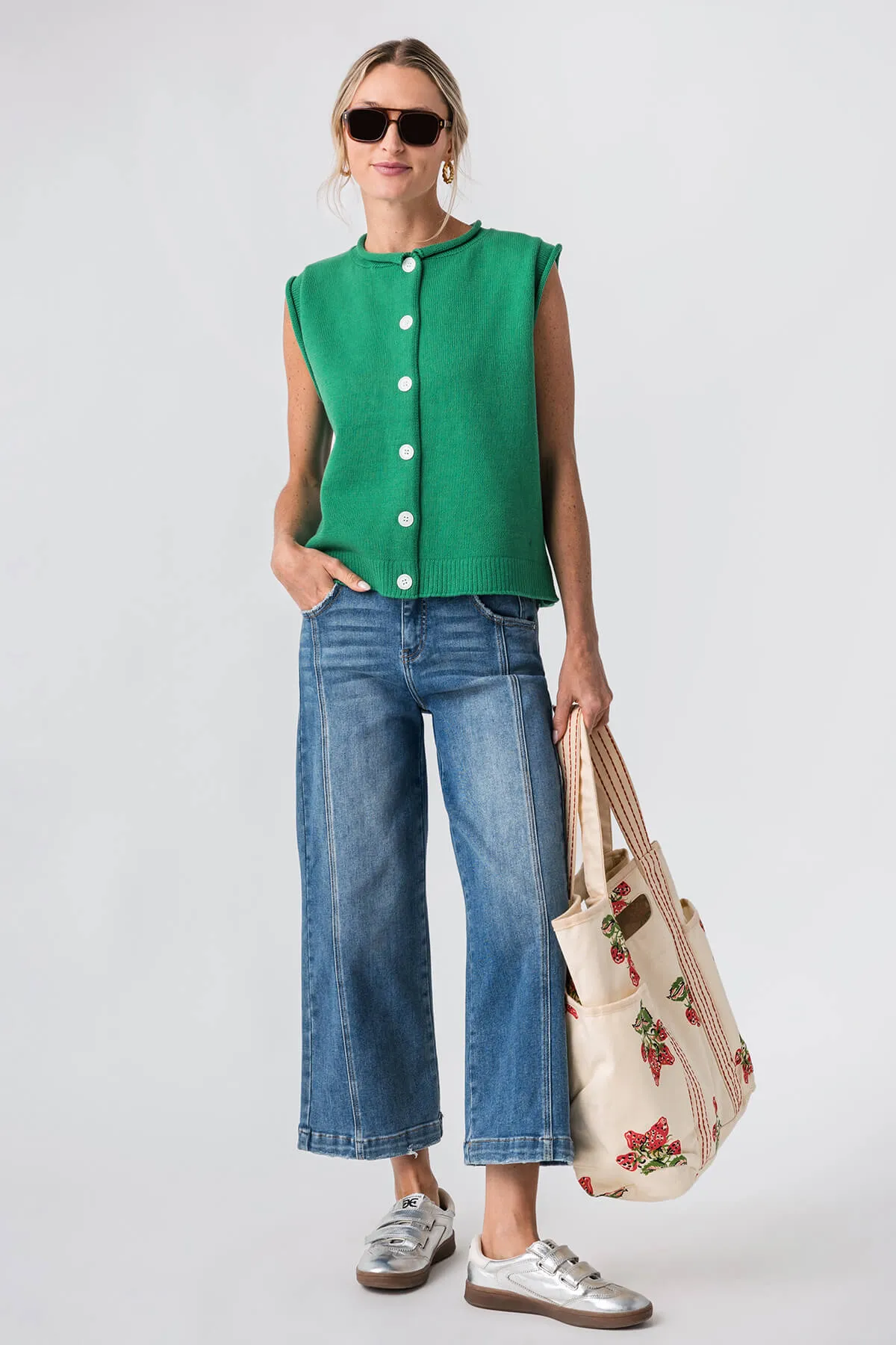 Wishlist Sweater Button Up Vest