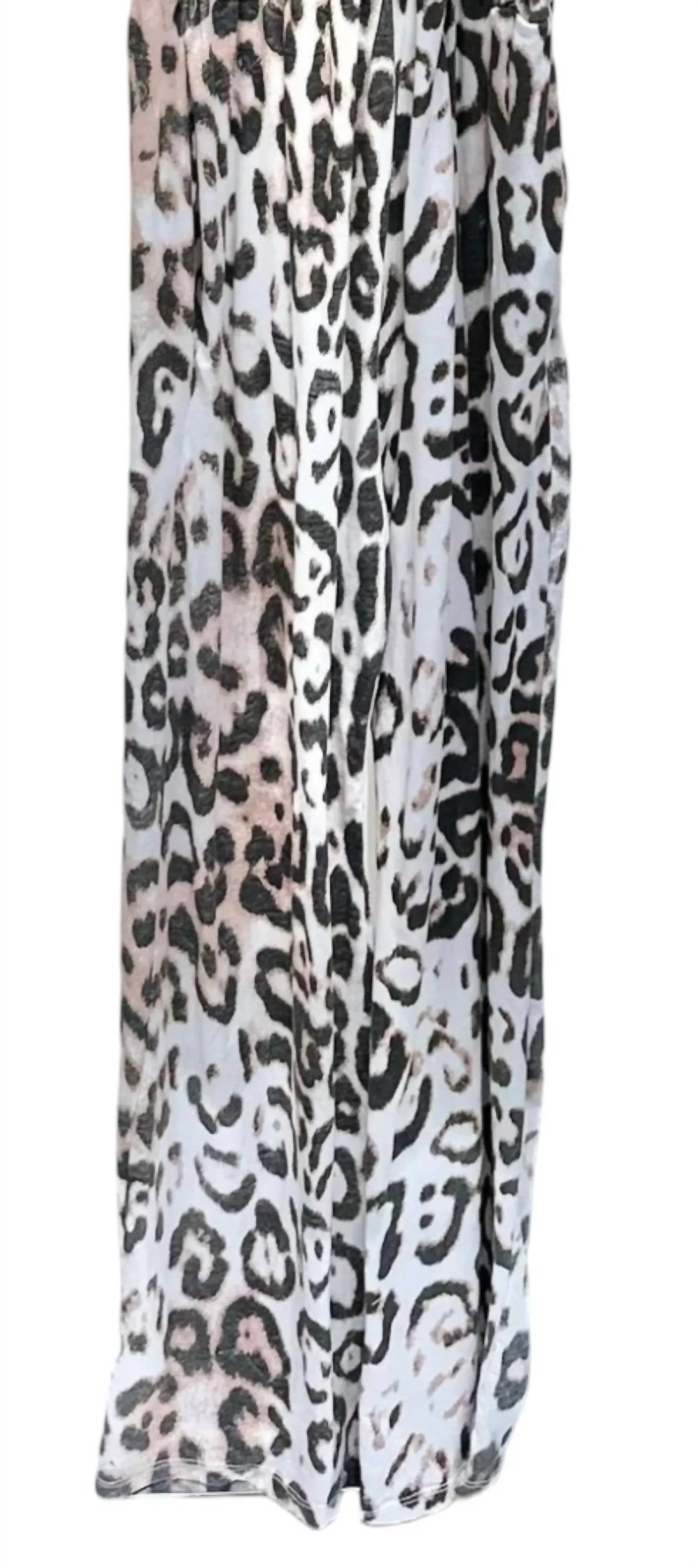 Women's Cheetah Print Jumpsuit In White/black