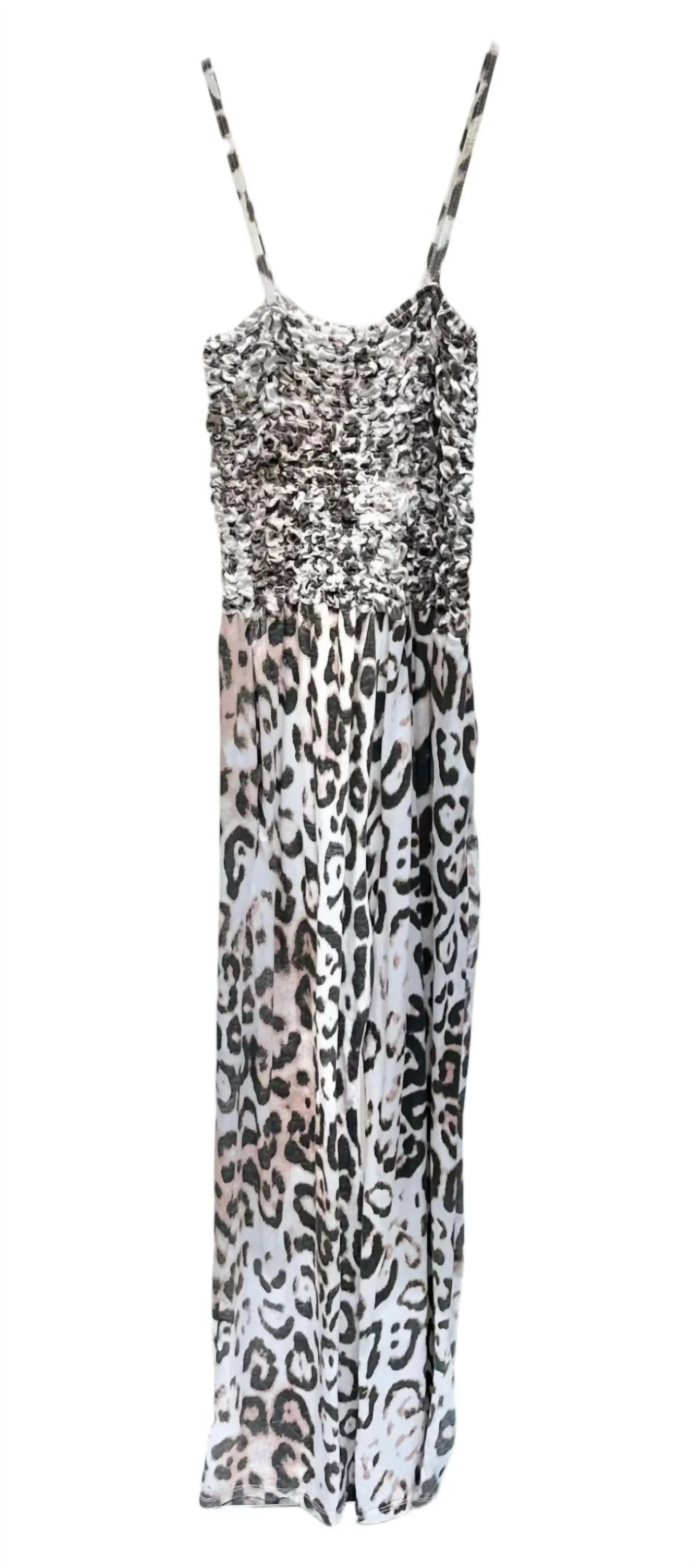 Women's Cheetah Print Jumpsuit In White/black