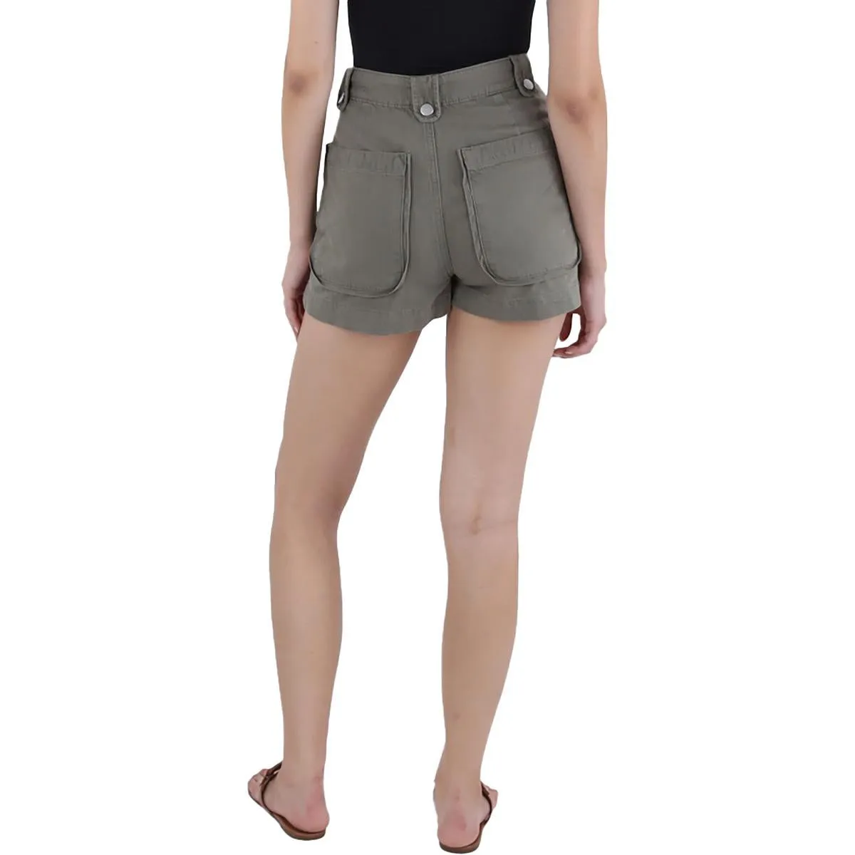 Womens Denim Pleated Denim Shorts