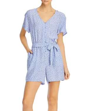 Women's Sophia Romper In Sky Blue Daisies
