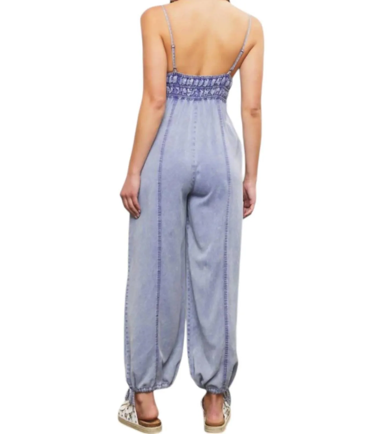 Woven Jumpsuit In Slate Grey