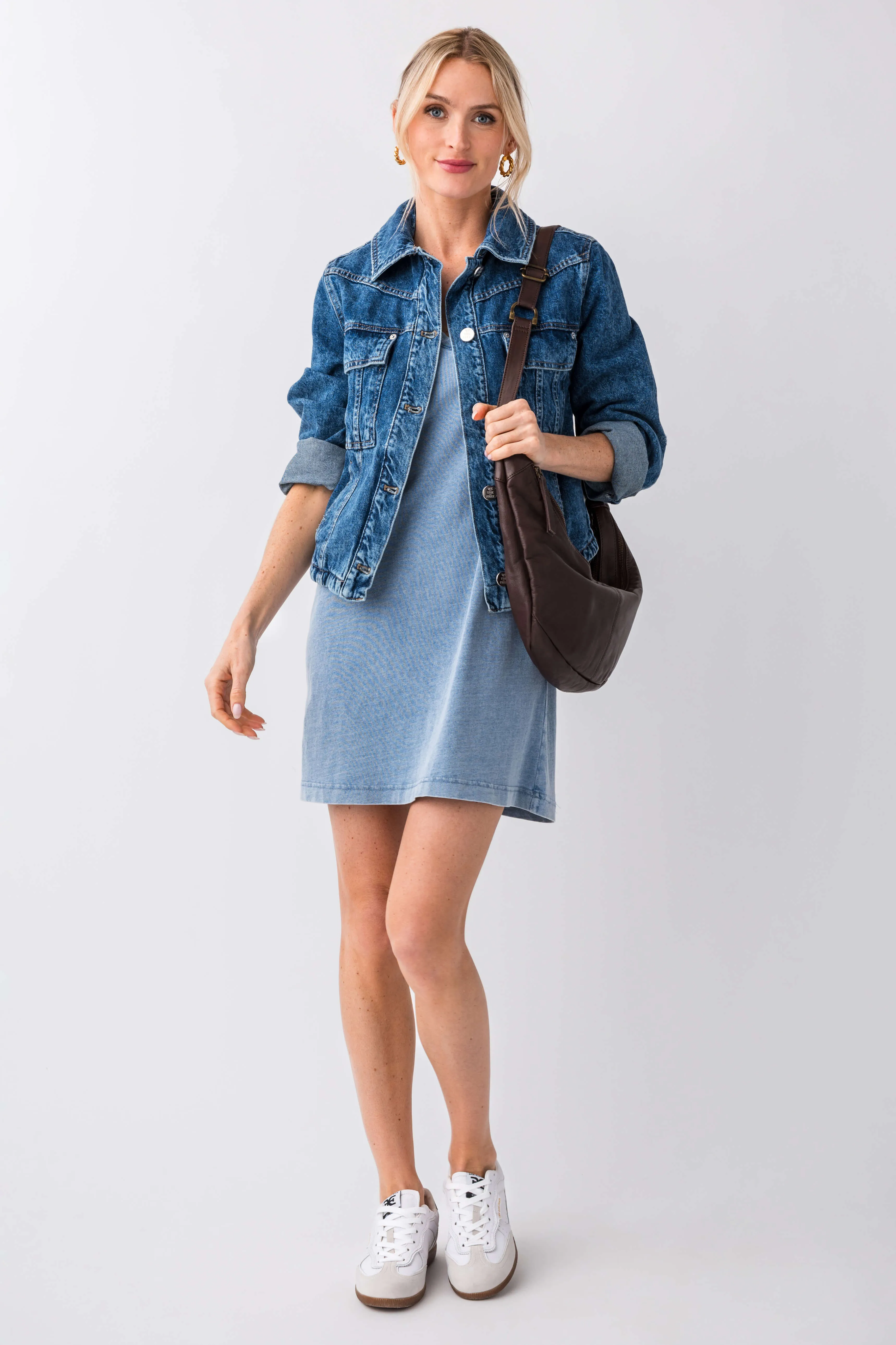 Z Supply Sloane V-Neck Knit Denim Dress
