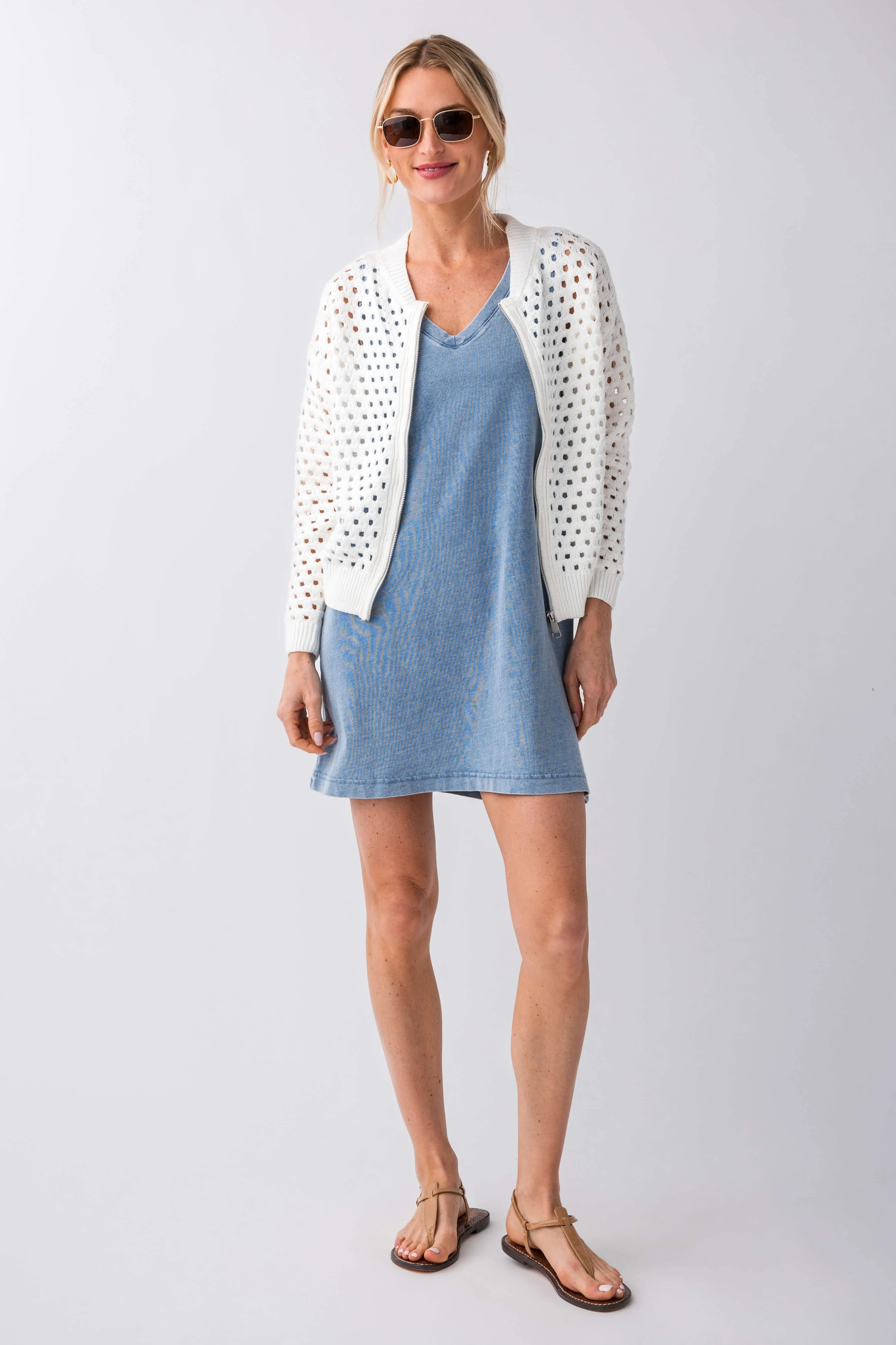 Z Supply Sloane V-Neck Knit Denim Dress