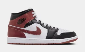 Air Jordan 1 Mid Mens Basketball Shoes (White/Black/Dark Pony)